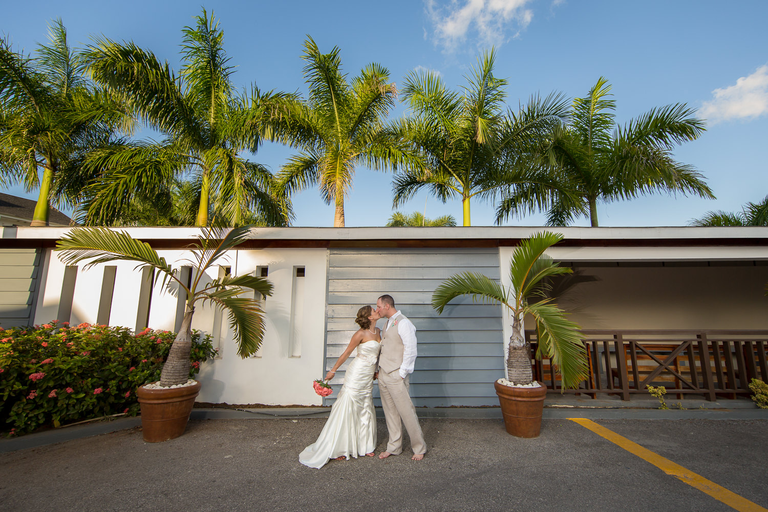 palm trees, jamaica, secrets montego bay wedding