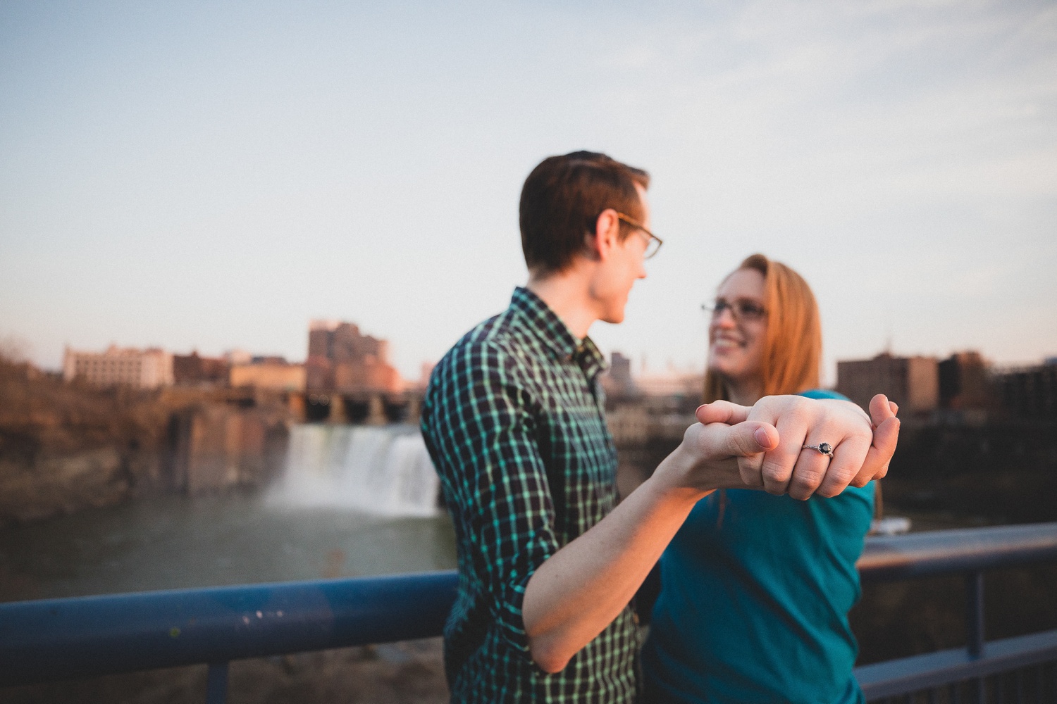 High Falls engagement shoot in Rochester NY by Rich Paprocki